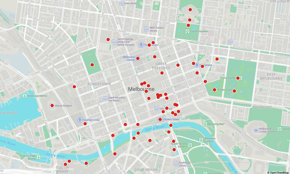 Melbourne: every place on the map - the city centre